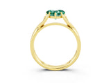 Yellow gold Heart Cut Green Sapphire Solitaire Twist Band Prong Setting Ring_51