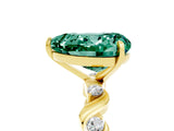 Yellow gold Heart Cut Green Sapphire Solitaire Twisted Band with Round  Accents and Prong Setting_17