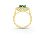 Yellow gold Heart Cut Halo Cluster Diamond Ring with Pave Band and Four-Prong Setting_27