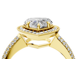Yellow gold Heart Cut Halo Diamond Pave Band with Four-Prong Setting_50
