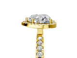 Yellow gold Heart Cut Halo Diamond Pave Band with Prong Setting_13