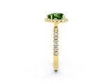 Yellow gold Heart Cut Halo Diamond Pave Band with Prong Setting_2