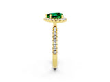 Yellow gold Heart Cut Halo Diamond Pave Band with Prong Setting_2