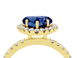 Yellow gold Heart Cut Halo Diamond Pave Band with Prong Setting_4