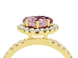 Yellow gold Heart Cut Halo Diamond Pave Band with Prong Setting_4