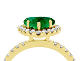 Yellow gold Heart Cut Halo Diamond Pave Band with Prong Setting_4