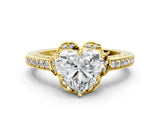 Yellow gold Heart Cut Halo Diamond Ring with Channel Set Band and Four-Prong Setting_52