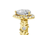 Yellow gold Heart Cut Halo Diamond Solitaire with Filigree Band and Four-Prong Setting_12