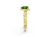 Yellow gold Heart Cut Halo Diamond Solitaire with Filigree Band and Four-Prong Setting_2