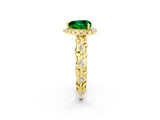 Yellow gold Heart Cut Halo Diamond Solitaire with Filigree Band and Four-Prong Setting_2