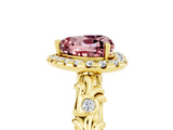 Yellow gold Heart Cut Halo Diamond Solitaire with Filigree Band and Four-Prong Setting_5