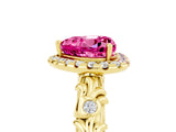 Yellow gold Heart Cut Halo Diamond Solitaire with Filigree Band and Four-Prong Setting_5