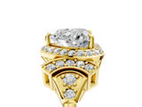 Yellow gold Heart Cut Halo Diamond Split Shank Engagement Ring with Four-Prong Setting_18