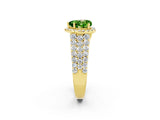 Yellow gold Heart Cut Halo Pavé Diamond Engagement Ring with Split Shank and Four-Prong Setting_2