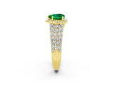 Yellow gold Heart Cut Halo Pavé Diamond Engagement Ring with Split Shank and Four-Prong Setting_2