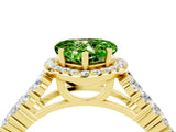 Yellow gold Heart Cut Halo Pavé Diamond Engagement Ring with Split Shank and Four-Prong Setting_4