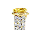 Yellow gold Heart Cut Halo Pavé Diamond Engagement Ring with Split Shank and Four-Prong Setting_5