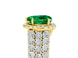 Yellow gold Heart Cut Halo Pavé Diamond Engagement Ring with Split Shank and Four-Prong Setting_5