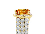 Yellow gold Heart Cut Halo Pavé Diamond Engagement Ring with Split Shank and Four-Prong Setting_5