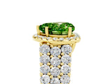 Yellow gold Heart Cut Halo Pavé Diamond Engagement Ring with Split Shank and Four-Prong Setting_5