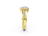 Yellow gold Heart Cut Halo Pave Band Four-Prong Ring_63