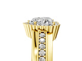 Yellow gold Heart Cut Halo Pave Band Four-Prong Ring_66