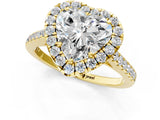 Yellow gold Heart Cut Halo Pave Diamond Engagement Ring with Four-Prong Setting_4