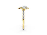 Yellow gold Heart Cut Halo Pave Diamond Engagement Ring with Four-Prong Setting_5