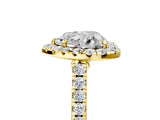 Yellow gold Heart Cut Halo Pave Diamond Engagement Ring with Four-Prong Setting_8