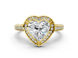 Yellow gold Heart Cut Halo Pave Split Shank Prong Setting Ring_32
