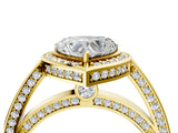 Yellow gold Heart Cut Halo Pave Split Shank Prong Setting Ring_36