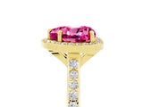Yellow gold Heart Cut Halo Round Diamond Pavé Band with Four-Prong Setting_5