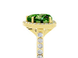 Yellow gold Heart Cut Halo Round Diamond Pavé Band with Four-Prong Setting_5
