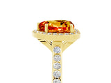Yellow gold Heart Cut Halo Round Diamond Pavé Band with Four-Prong Setting_5
