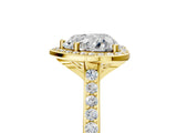 Yellow gold Heart Cut Halo Round Diamond Pavé Band with Four-Prong Setting_8