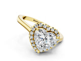 Yellow gold Heart Cut Halo Round Diamond Solitaire Engagement Ring with Pave Band and Four-Prong Setting_15