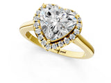 Yellow gold Heart Cut Halo Round Diamond Solitaire Engagement Ring with Pave Band and Four-Prong Setting_16