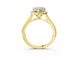 Yellow gold Heart Cut Halo Round Diamond Solitaire Engagement Ring with Pave Band and Four-Prong Setting_18