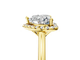 Yellow gold Heart Cut Halo Round Diamond Solitaire Engagement Ring with Pave Band and Four-Prong Setting_20