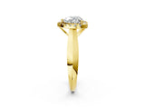Yellow gold Heart Cut Halo Solitaire Engagement Ring with Square Band and Four-Prong Setting_56
