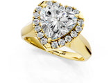 Yellow gold Heart Cut Halo Solitaire Engagement Ring with Square Band and Four-Prong Setting_68