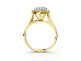 Yellow gold Heart Cut Halo Solitaire Engagement Ring with Square Band and Four-Prong Setting_70