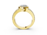 Yellow gold Heart Cut Halo Split Shank Diamond Ring with Four-Prong Setting_65