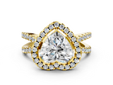 Yellow gold Heart Cut Halo Split Shank Pave Set Ring_71