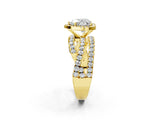 Yellow gold Heart Cut Halo Split Shank Prong Setting Ring_14