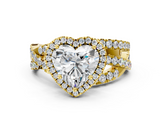 Yellow gold Heart Cut Halo Split Shank Prong Setting Ring_74