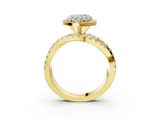 Yellow gold Heart Cut Halo Split Shank Prong Setting Ring_77