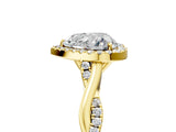 Yellow gold Heart Cut Halo Twist Band with Four-Prong Setting_8