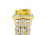 Yellow gold Heart Cut Halo Yellow Sapphire Ring with Split Shank and Four-Prong Setting_29