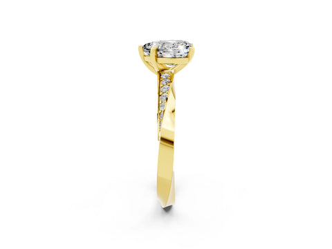 Yellow gold Heart Cut Moissanite Engagement Ring with Side Stone Accents and Four-Prong Setting_38